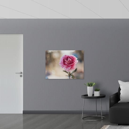 Poster (Mat) - Bloem - Roze - Bladeren - Natuur - 100x75 cm Foto op Posterpapier met een Matte look