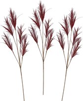 Branche lâche d'herbe à plumes House of Seasons - 3x - tiges multiples - rouge bordeaux - 98 cm - Décoration