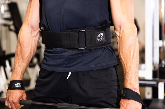 AJ-Sports Lifting straps - Wrist wraps - Straps fitness - Lifting grips - Deadlift straps - 2 stuks - Fitness - Krachttraining - Zwart