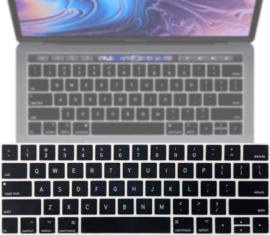 Lunso - MacBook Pro (2016-2020) Keyboard Cover met Touchbar (US) QWERTY  indeling - Zwart | bol