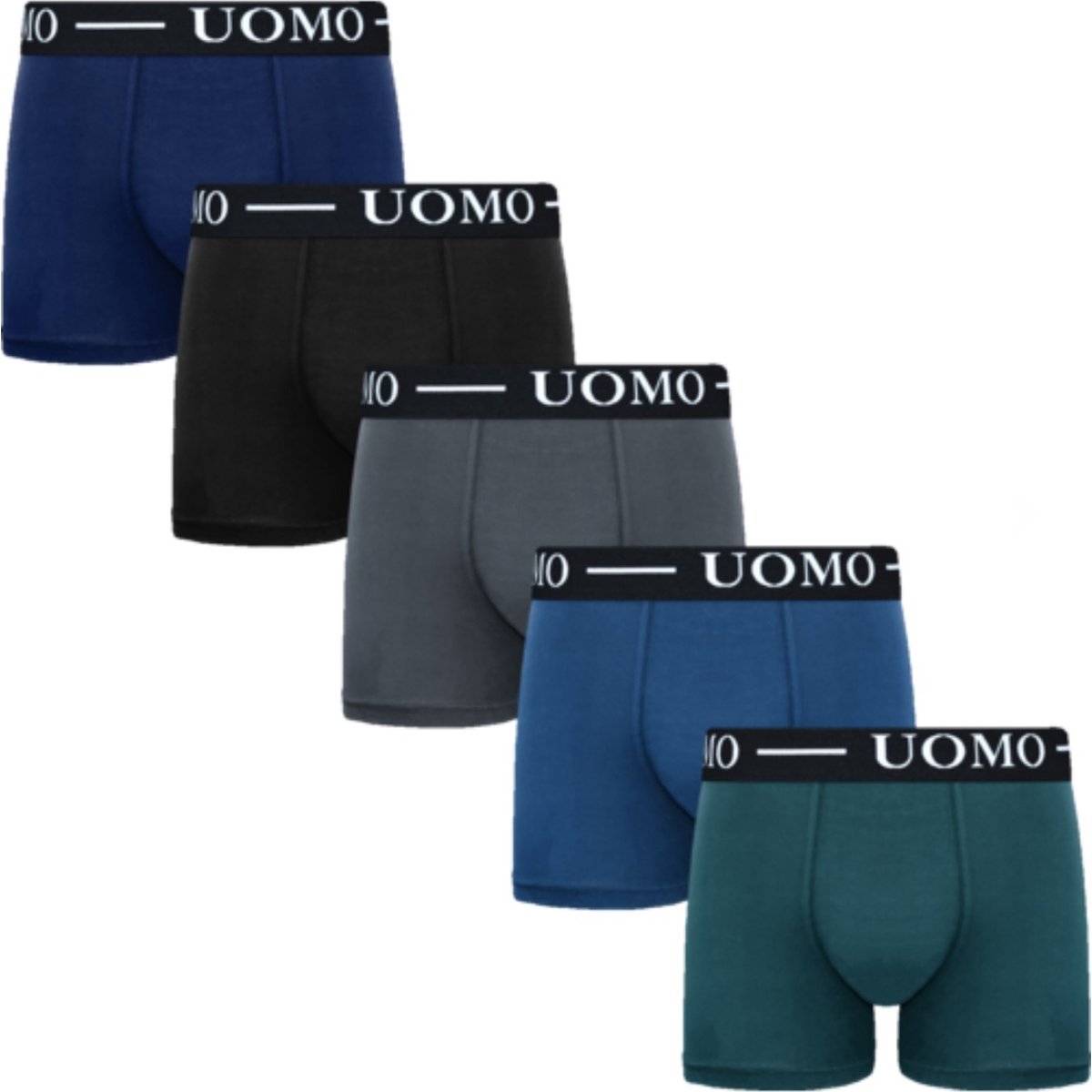 Heren katoenen boxershorts 5-pack effen kleuren XXL