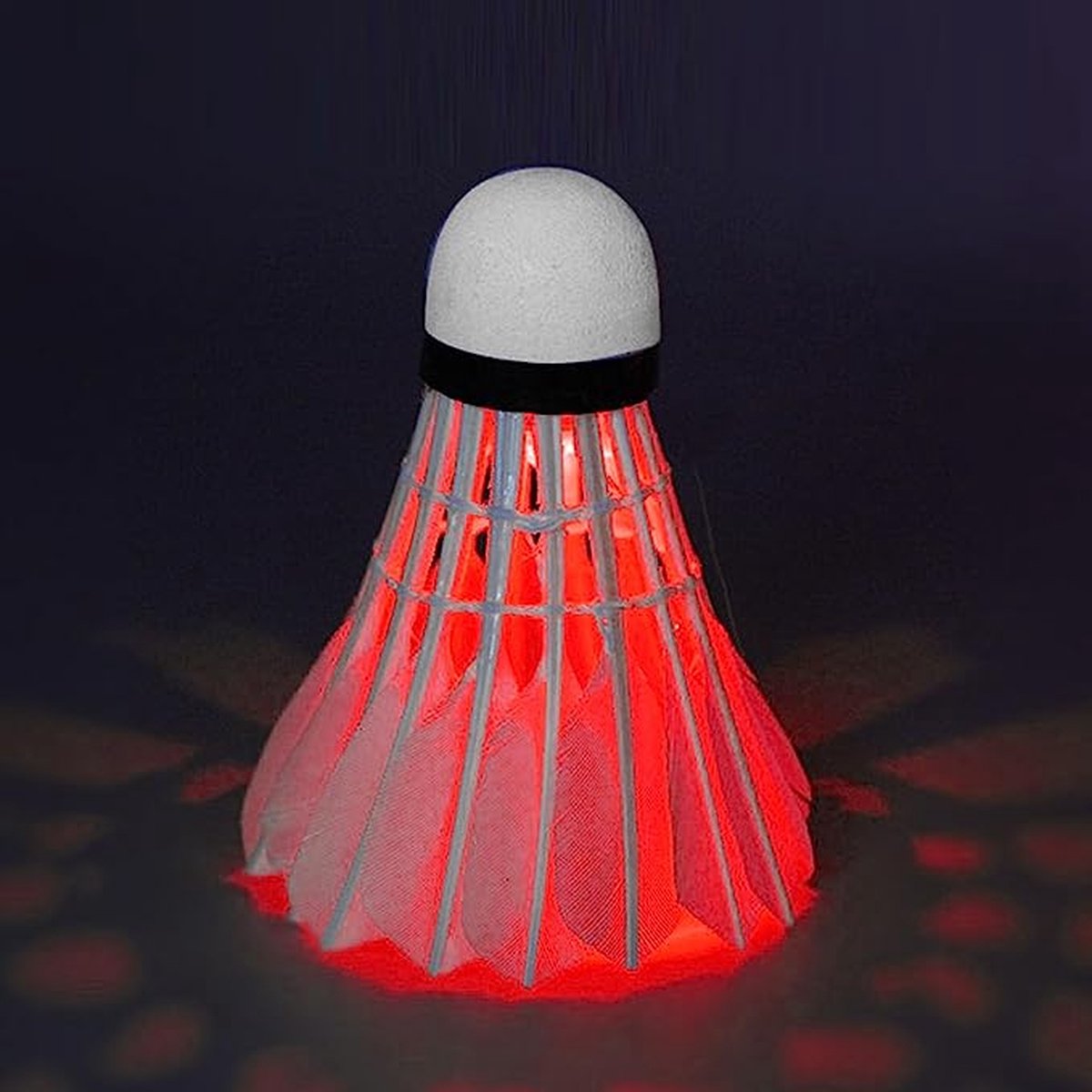 Relaxdays Volant lumineux, set de 8, balle badminton LED, HxD : 8,5 x 6,5  cm