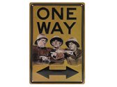 Wandbord – One Way - Soldaten – Vintage - Retro - Wanddecoratie – Reclame bord – Restaurant – Kroeg - Bar – Cafe - Horeca – Metal Sign - 20x30cm