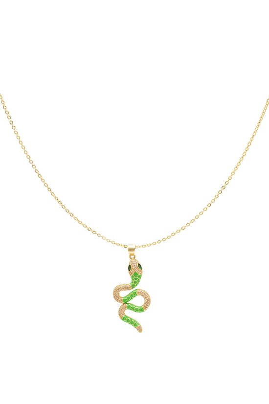 Ketting - gedetailleerde slang - Green & Gold Koper- Yehwang