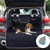 Kofferbakbescherming hond voor autoSUV's, autokofferruimte met zijbescherming, zwarte kofferbakmat met bumperbescherming, waterdichte universele autokofferbak-hondendeken, 205 x 115 cm
