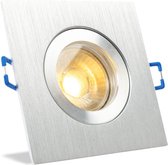 IP44 Platte LED inbouwspot Kali - badkamer of buiten - Vierkante spot - Chrome glimmend - Extra Warm Wit - 2700K - 3.8 Watt - Integral