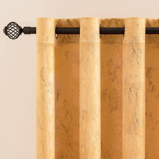 MIULEE Bronskleurige fluwelen gordijnen 2 panelen kamerverduisterend thermisch geïsoleerd gordijn paar vitrage gordijnen voor woonkamer kinderkamer slaapkamer kinderkamer 140 x 245 cm (b x l) zwart