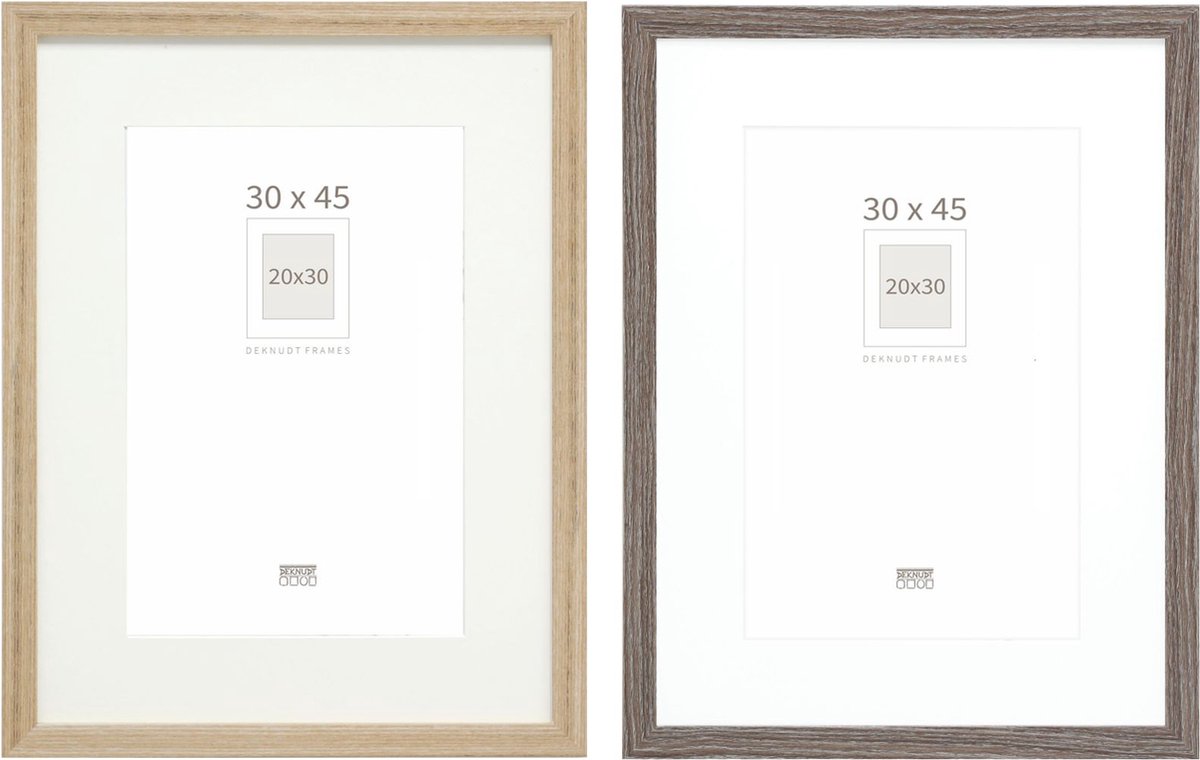 Deknudt Frames fotowand S66KMP 4 - 2 fotokaders - foto 20x30/30x45 cm naturel