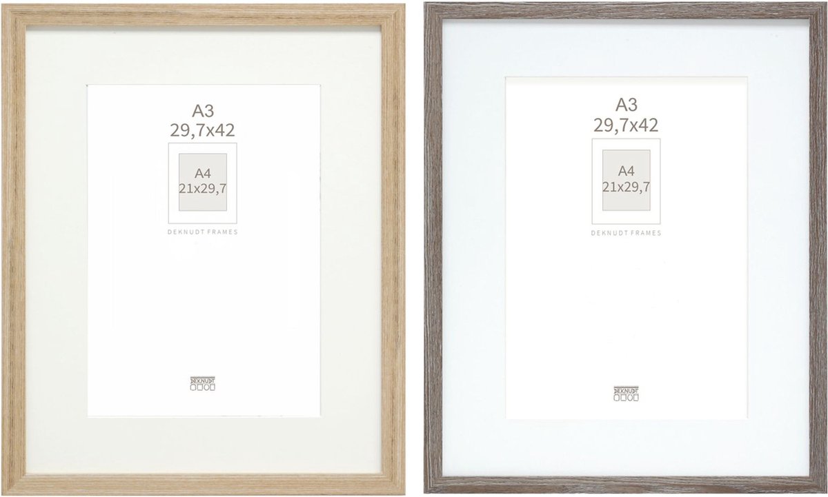 Deknudt Frames fotowand S66KMP 4 - 2 fotokaders - 21x29,7/29,7x42 cm naturel