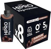 Danone HiPro - Chocolade Proteïne Shake - Eiwitshakes - Sportvoeding - Niet Gekoeld - Pre-Workout - 25g Eiwit - Voordeelverpakking 8 x 330ml