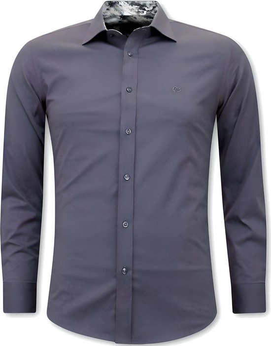 Tony Backer Special Hommes Chemises - Blouse Blanco - 3042 - Gris Chemises Décontractées Hommes Chemise Homme Taille S