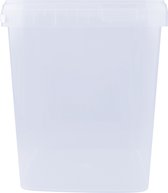 Emmer met deksel - 10,7 liter - vierkant - transparant
