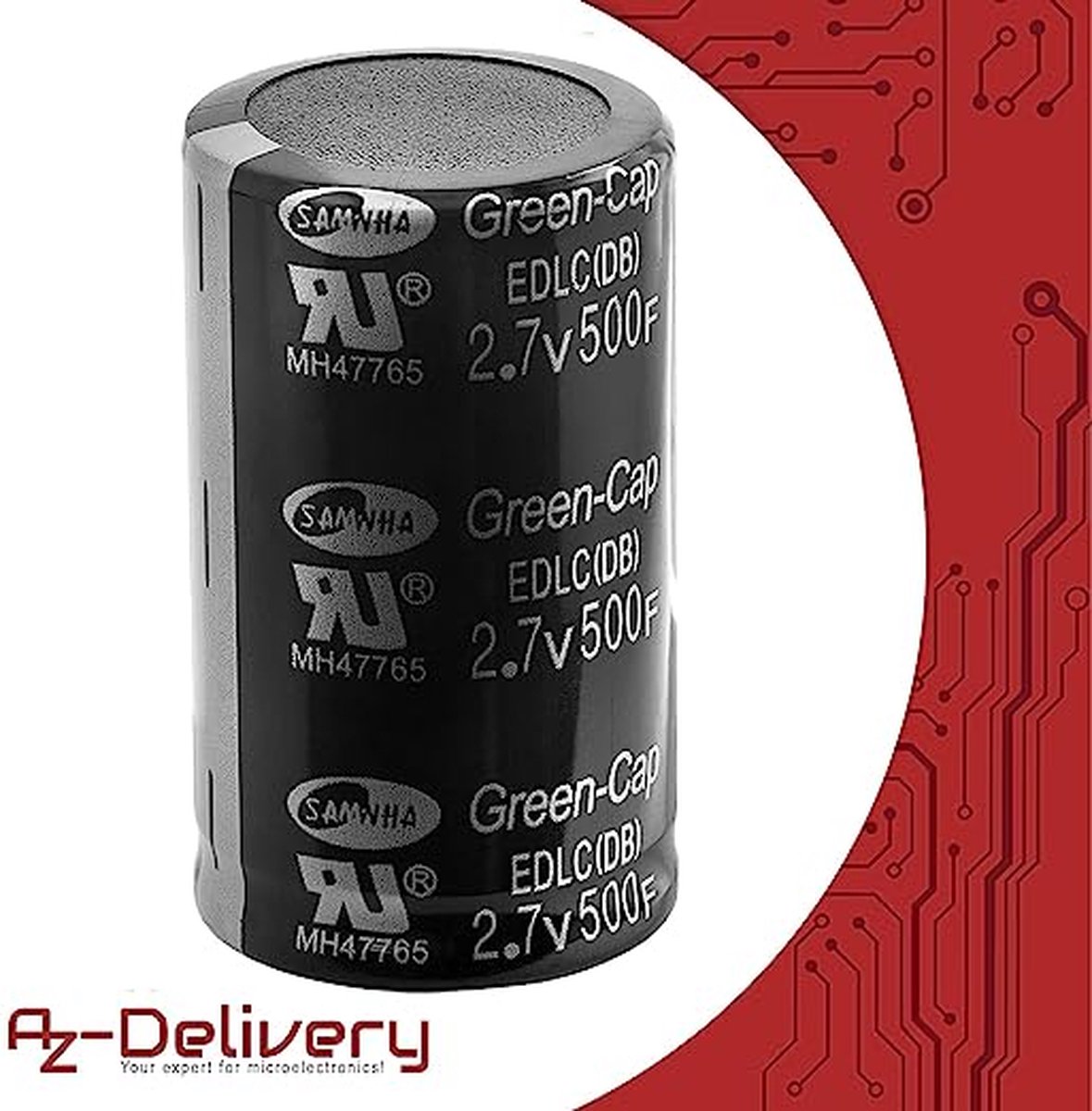 AZDelivery 5 x Kondensator Supercapacitor 2.7V 500 Farad Inclusief E-Book!