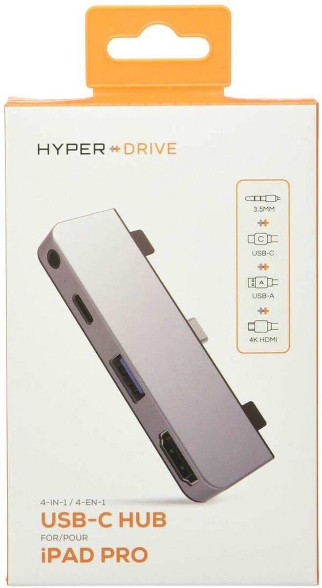 HYPER 4-in-1 USB-C hub iPad Pro silver