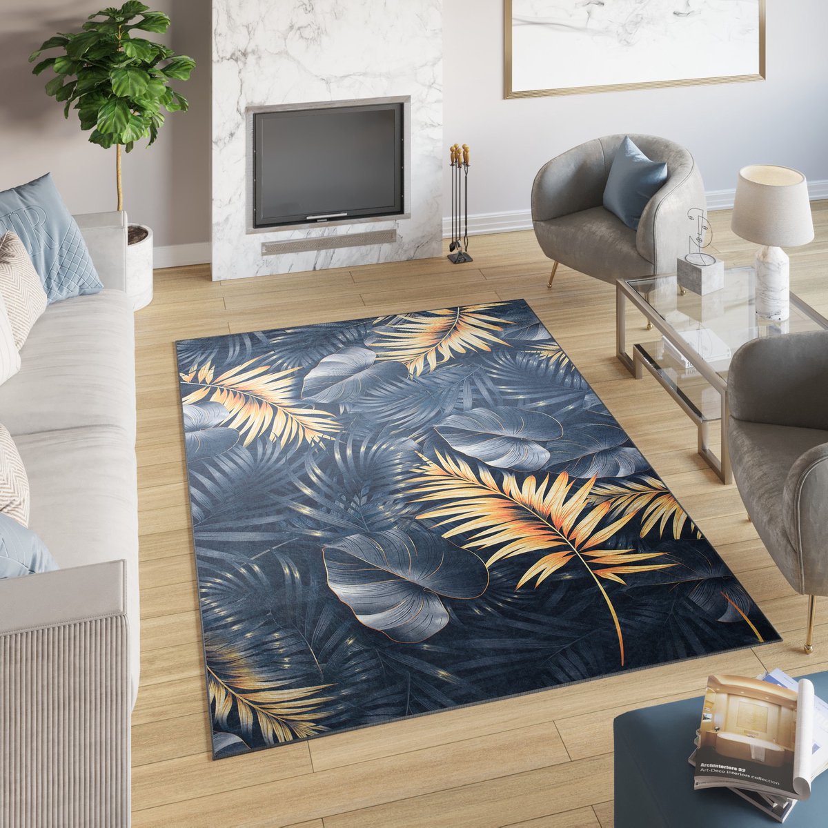 Tapiso Toscana Vloerkleed Planten Modern Karpetten Tapijt Maat- 140x200