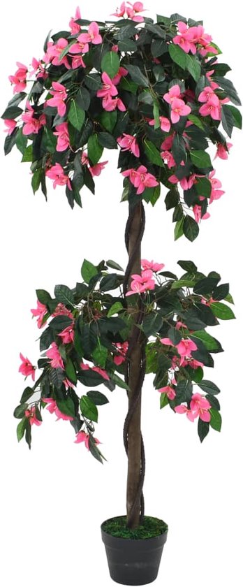 vidaXL - Kunstplant - met - pot - rododendron - 155 - cm - groen - en - roze