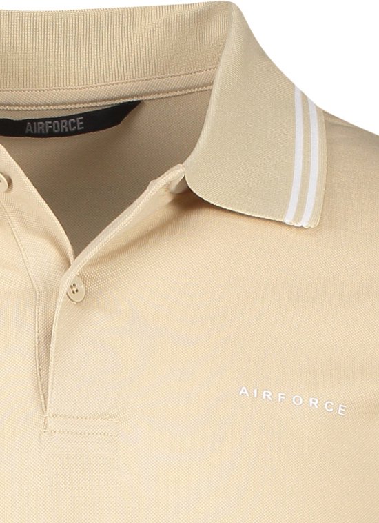 Airforce poloshirt korte mouw beige