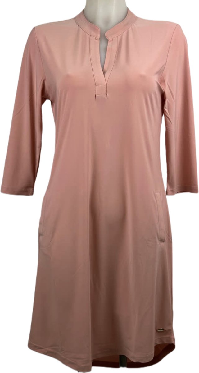Angelle Milan – Travelkleding voor dames – Roze Effen Jurk – Ademend – Kreukherstellend – Duurzame jurk - In 5 maten - Maat XL
