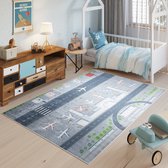 KidsGlobe Speeltapijt Vliegveld (Tapijt 72x120cm, met veel LED's, incl. batterij) 570345