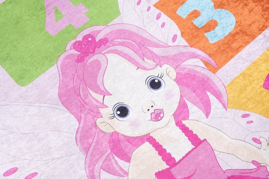 JUNIOR 52063.801 Tapijt Wasbaar Regenboog, Wolken Voor Kinderen Antisl 140x190 Cm