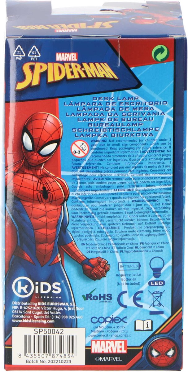 Veilleuse Acrylique Multicolore Marvel - Spiderman - 25 Cm à Prix Carrefour