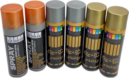 Spuitverf set 6 kleuren , 6x200 ml Sneldrogende graffiti verf spuitbus verf  voor hout... | bol.com