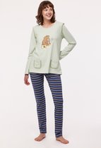 Woody pyjama meisjes/dames - pastelgroen - mammoet - 232-10-PLG-S/704 - maat S