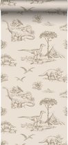 ESTAhome behangpapier dinosaurussen beige - 139557 - 0,53 x 10,05 m