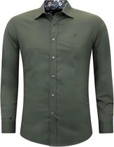 Heren Blanco Overhemden Italiaans - Extra Slim Fit - 3038 - Bruin | bol.com