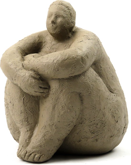 Ornament Big Woman Polyresin Beige woondecoratie beeldje vrouw