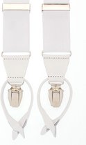 Hein Strijker Witte bretels met luxe leren afwerking in de kleur wit