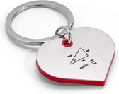 Akyol - wiskunde sleutelhanger hartvorm - School - rekenen wonder - geodriehoek - passer - school