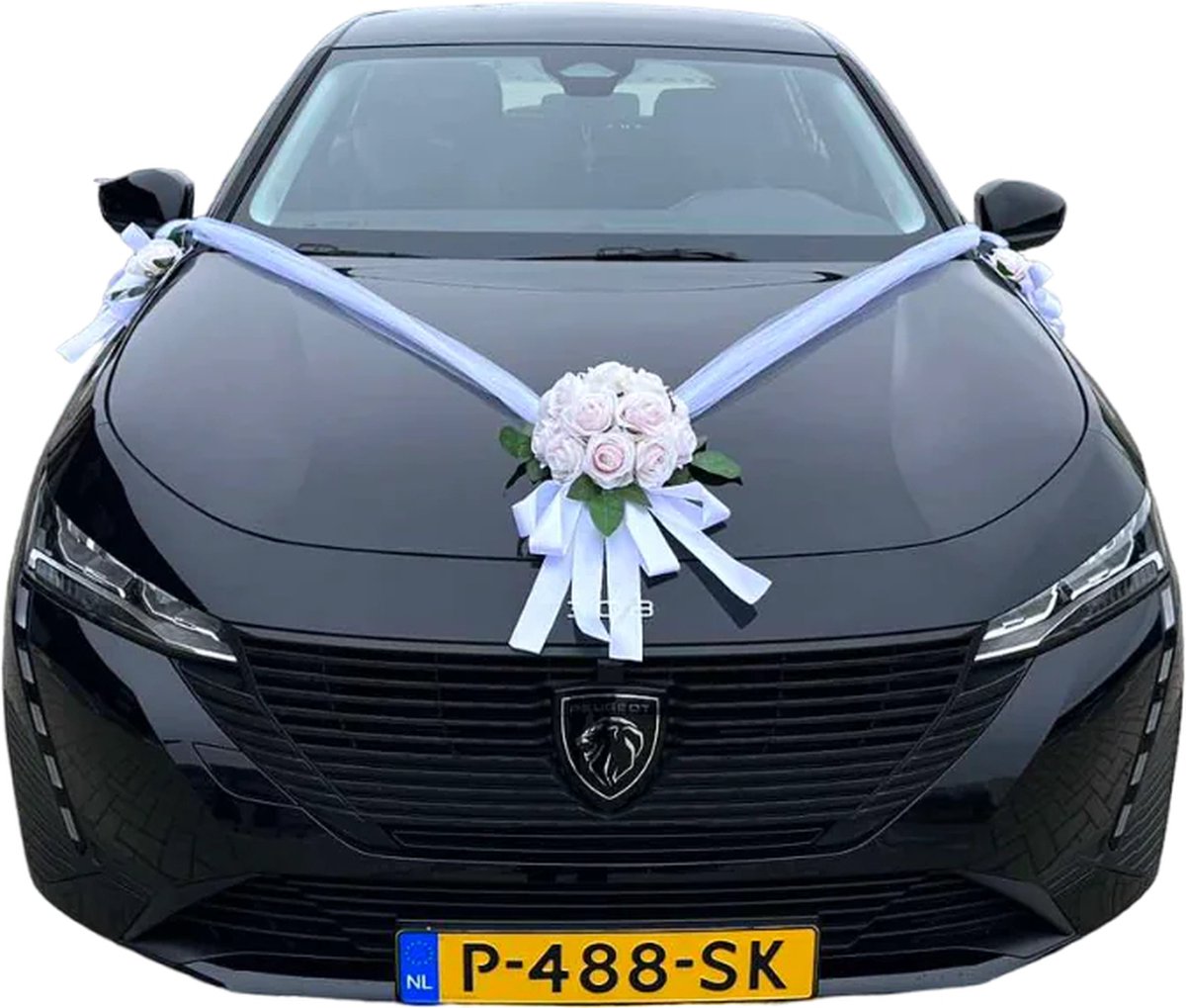LIEFDE HERZEN bruidspaar roos decoratie auto decoratie bruiloft auto auto bruiloft decoratie slinger auto auto ® auto sieraden (exclusief wit