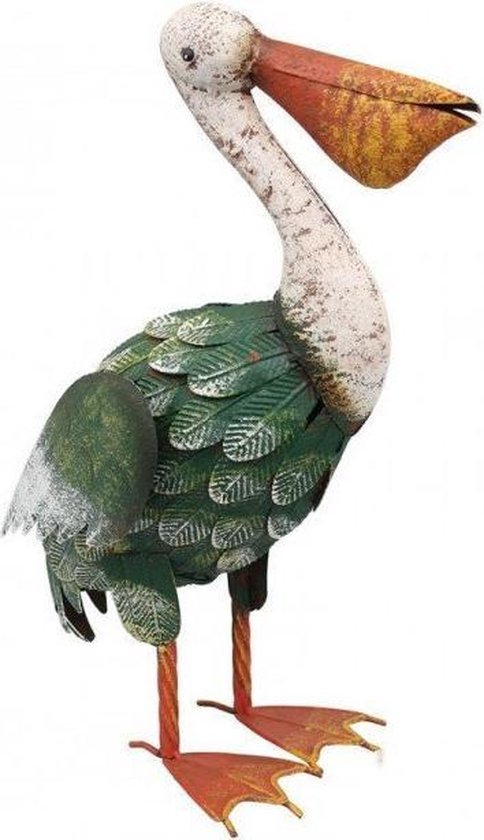 Tuinbeeld - metaal pelikaan - 54 cm - tuindecoratie | bol.com