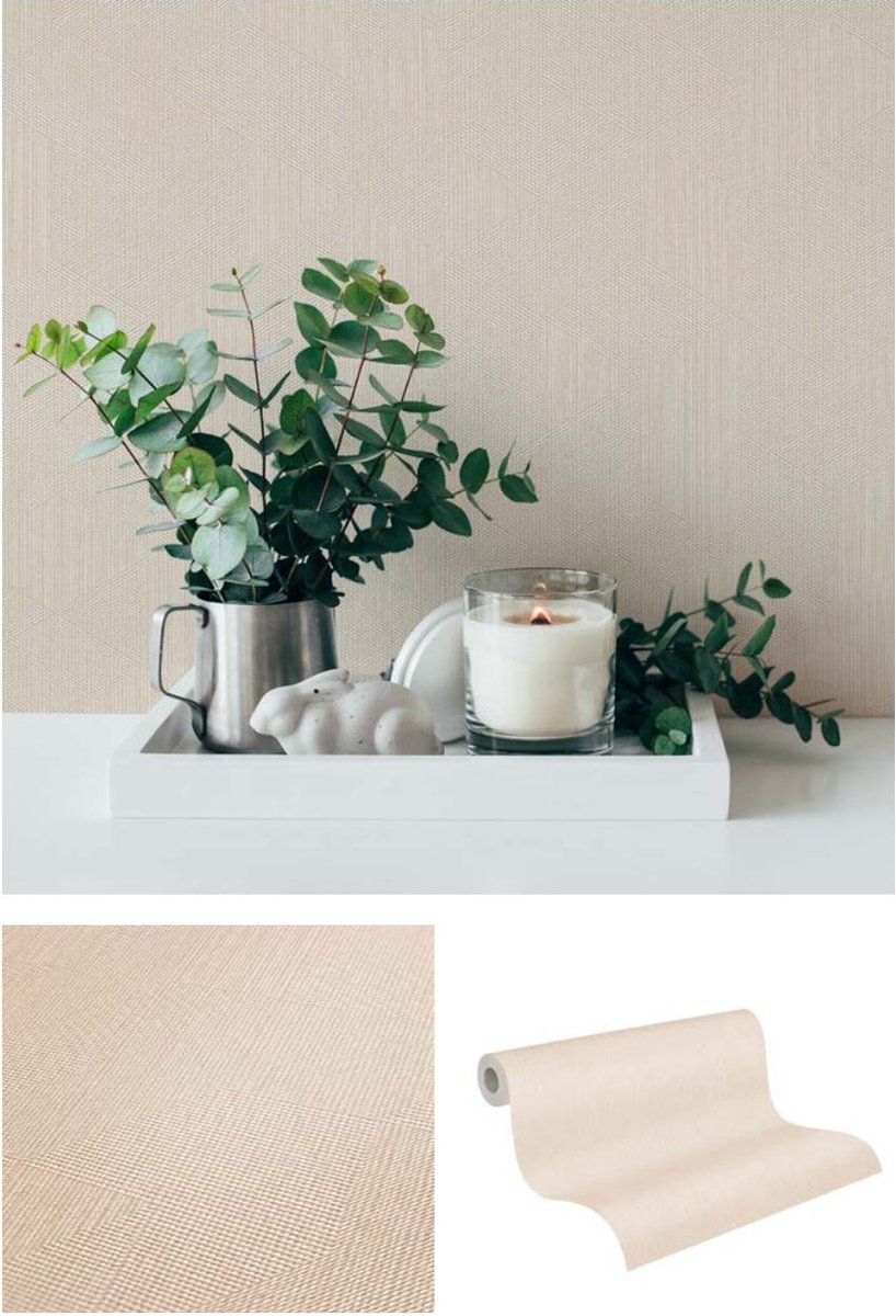 LUXUEUS GEOMETRISCH BEHANG | Grafisch - roze wit - "Architects Paper" A.S. Création Villa