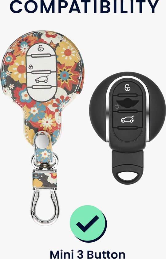 kwmobile autosleutelhoes compatibel met Mini 3-knops Smart Key autosleutel - TPU beschermhoes in hoogglans roségoud