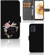 Telefoonhoesje Motorola Moto G73 Bookcase Boho Text