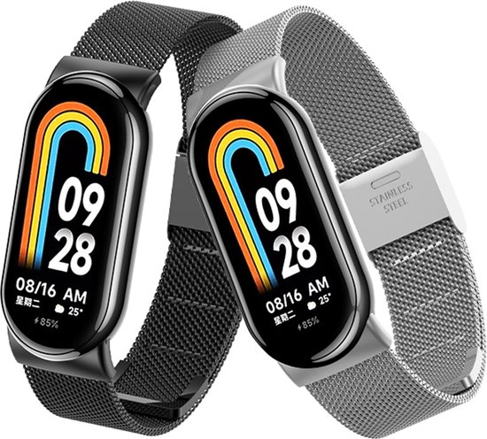 Bracelet milanais - adapté pour Xiaomi Mi Band 8 - argent