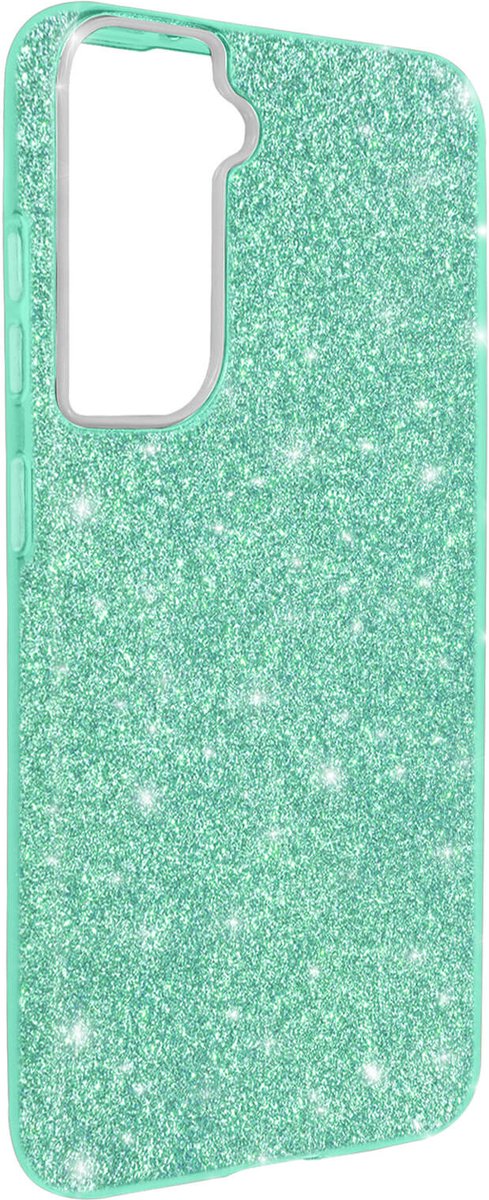 Geschikt voor Samsung Galaxy S22 Plus hoes Glitter Verwisselbaar Semi-rigide Groen