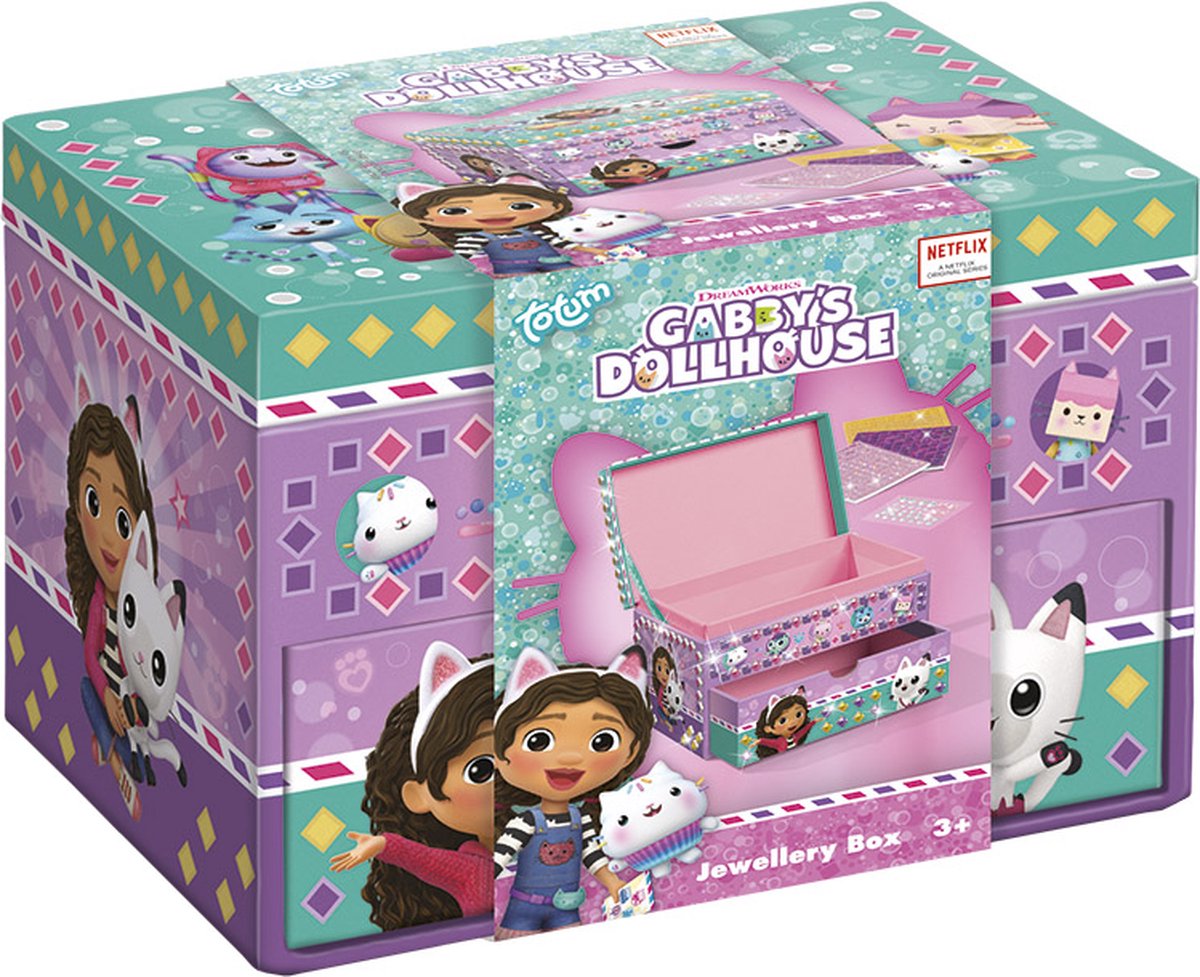 Gabby’s Poppenhuis Totum sieradendoosje speelgoed meisjes mozaïek beauty doosje versieren - Gabby’s Dollhouse cadeau knutselen — afbeelding 14