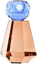 Kaarshouder DKD Home Decor Blauw Amber Tweekleurig Kristal 7 x 7 x 12 cm