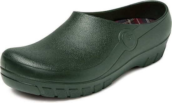 Groene Gevavi klomp met geruite voering.