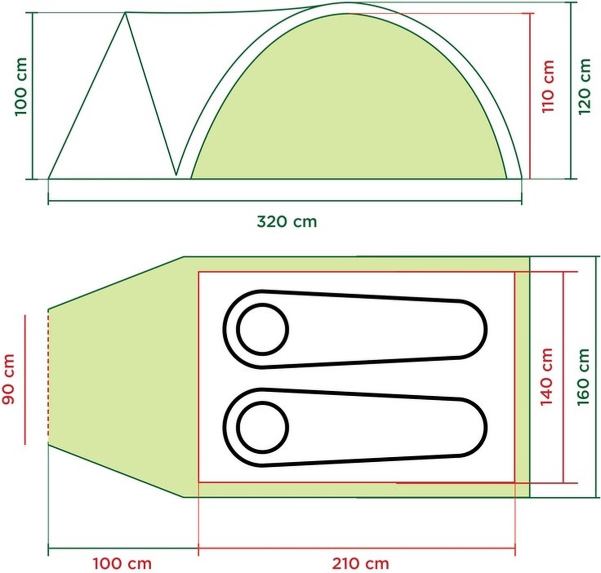 Coleman Darwin 2 Plus Koepeltent - tent 2 Persoons - Grijs