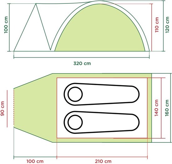 Coleman Darwin 2 Plus Koepeltent - tent 2 Persoons - Grijs
