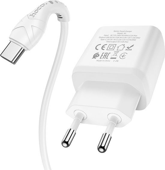 Chargeur Hoco pour Google Pixel 8 - Câble & Prise Type C (N28) - Chargeur  Rapide USB C