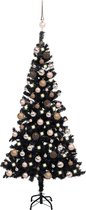 vidaXL - Kunstkerstboom - met - verlichting - en - kerstballen - 120 - cm - PVC - zwart