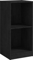 vidaXL - Bijzetkast - 35,5x33,5x76 - cm - massief - grenenhout - zwart