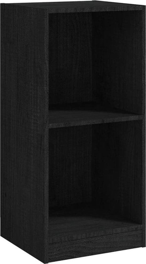 vidaXL - Bijzetkast - 35,5x33,5x76 - massief - grenenhout - zwart
