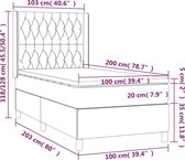 vidaXL - Boxspring - met - matras - stof - donkergrijs - 100x200 - cm