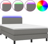 vidaXL-Boxspring-met-matras-en-LED-stof-donkergrijs-120x200-cm